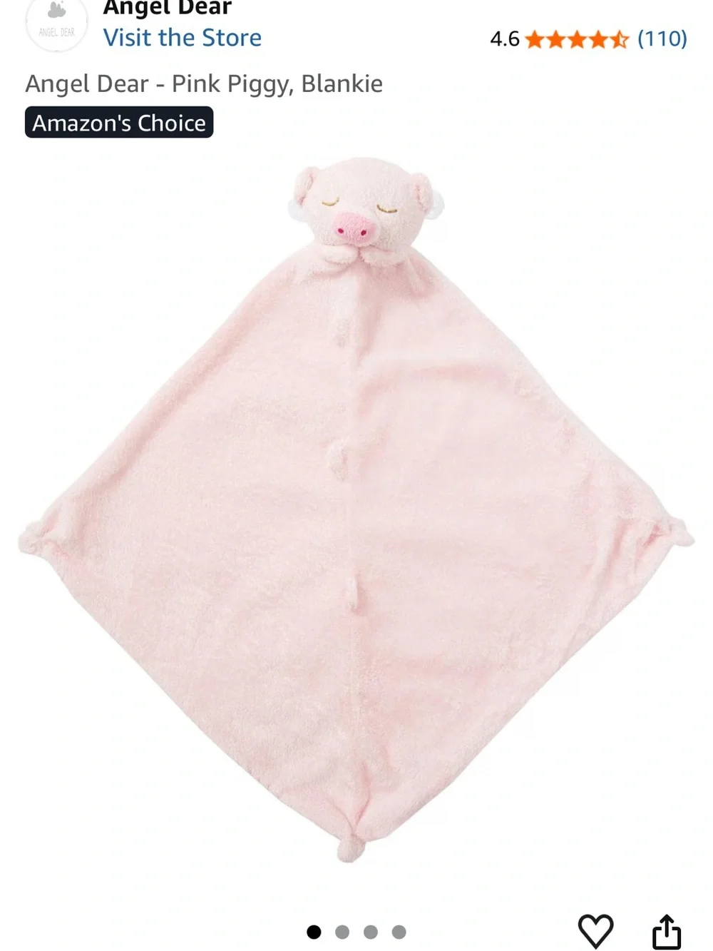 NWT Angel Dear Pink Piglet Lovey